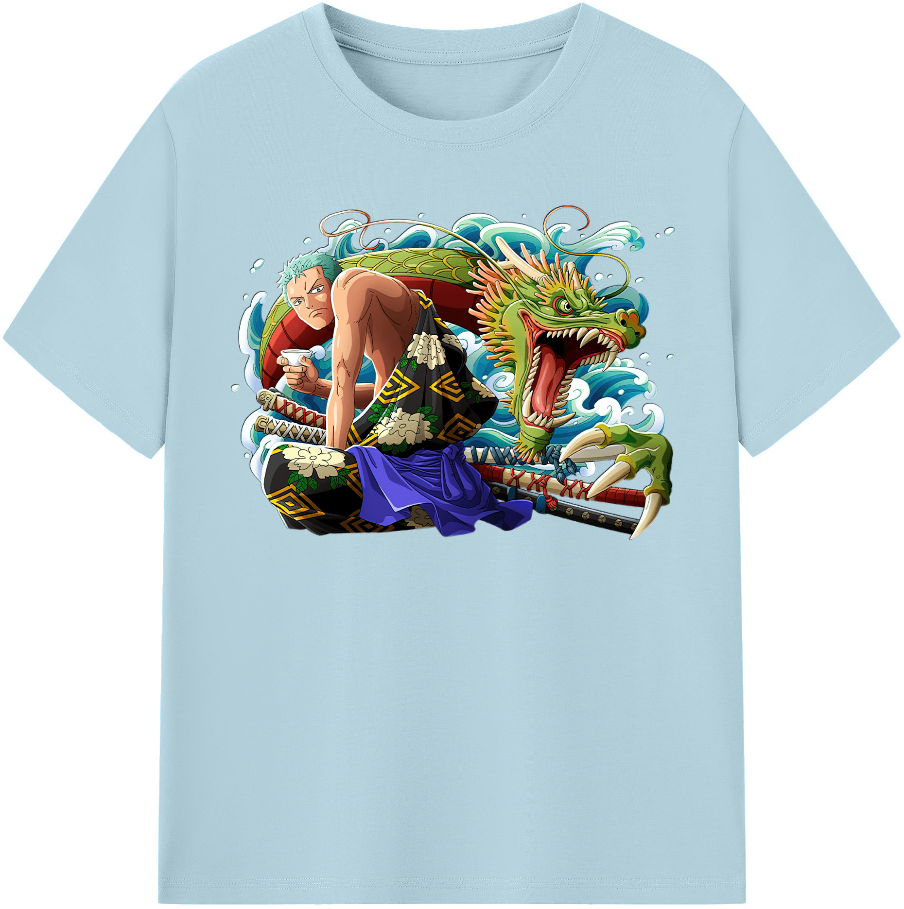 ワンピース ロロノア・ゾロ ONE PIECE Roronoa Zoro 綿100％半袖Tシャツ（フロントプリント）